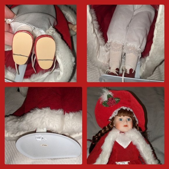 Antique collectible doll w stand stored in curio cabinet since purchase. - Picture 2 of 3